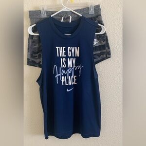 Nike Women's Navy Blue Tank Top and Shorts Set